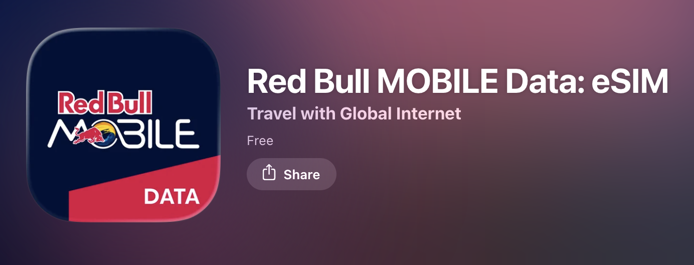 RedBull 免费eSIM申请教程